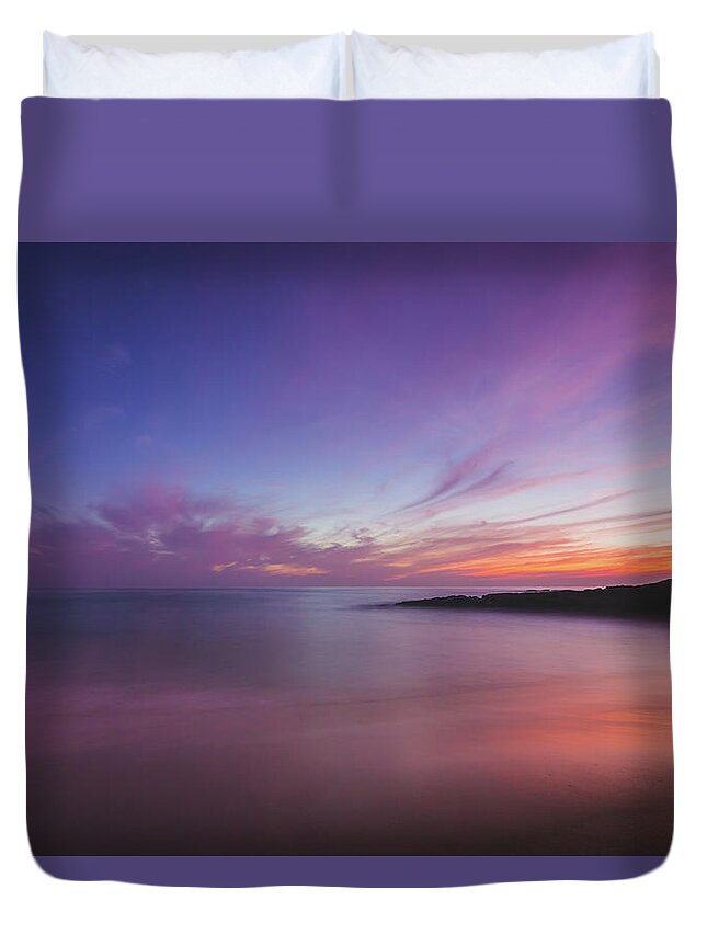 Beach Duvet Cover featuring the photograph Diver's Cove Sunset #4 by Andy Konieczny