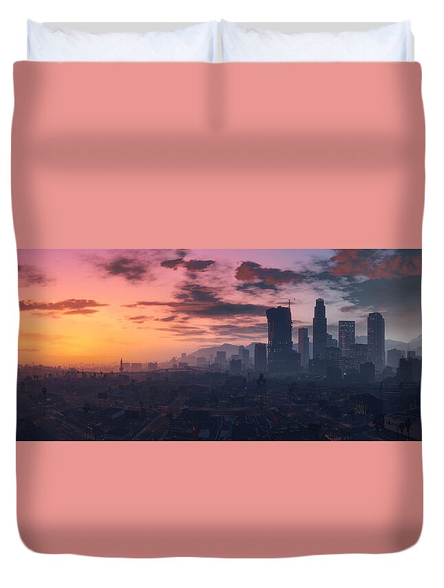 Grand Theft Auto V Duvet Cover featuring the digital art Grand Theft Auto V #4 by Super Lovely