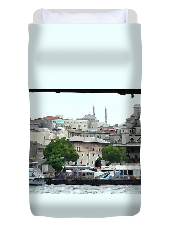 Bosphorus Duvet Cover featuring the photograph Istanbul #4 by Lisa Dunn