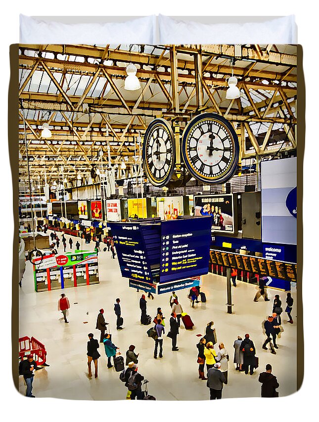 Liverpool Street Duvet Cover featuring the photograph London Waterloo Station #4 by David French