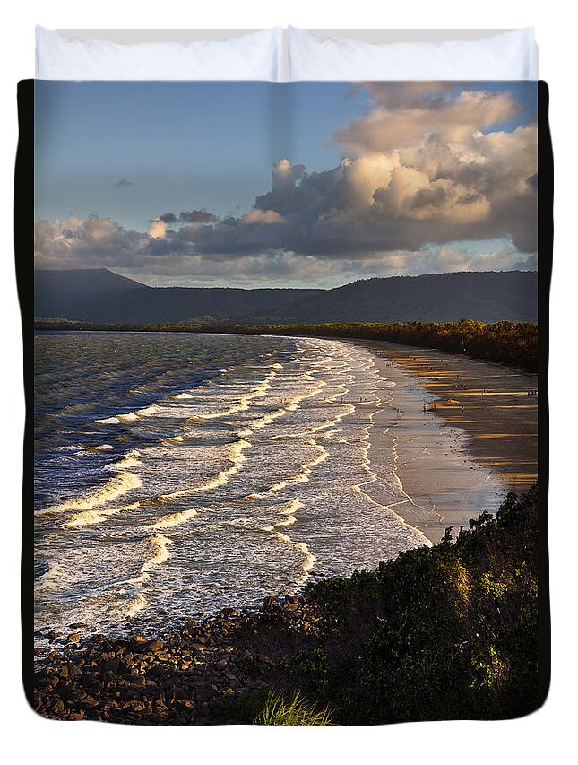 Four Duvet Cover featuring the photograph 4 Miles beach 4.40PM by Andrei SKY