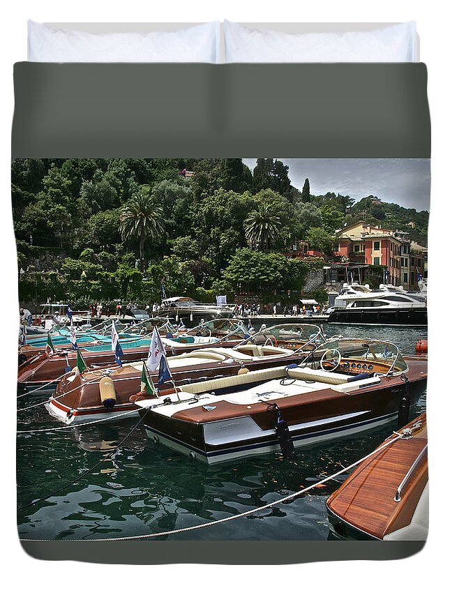 Riva Duvet Cover featuring the photograph Riva Portofino #4 by Steven Lapkin