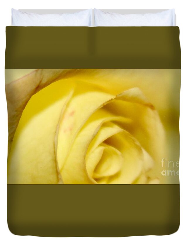 Yellow Rose Duvet Cover featuring the photograph Rose by Deena Withycombe
