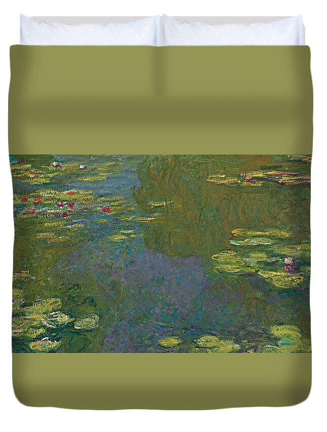 Monet Duvet Cover featuring the painting The Waterlily Pond by Claude Monet