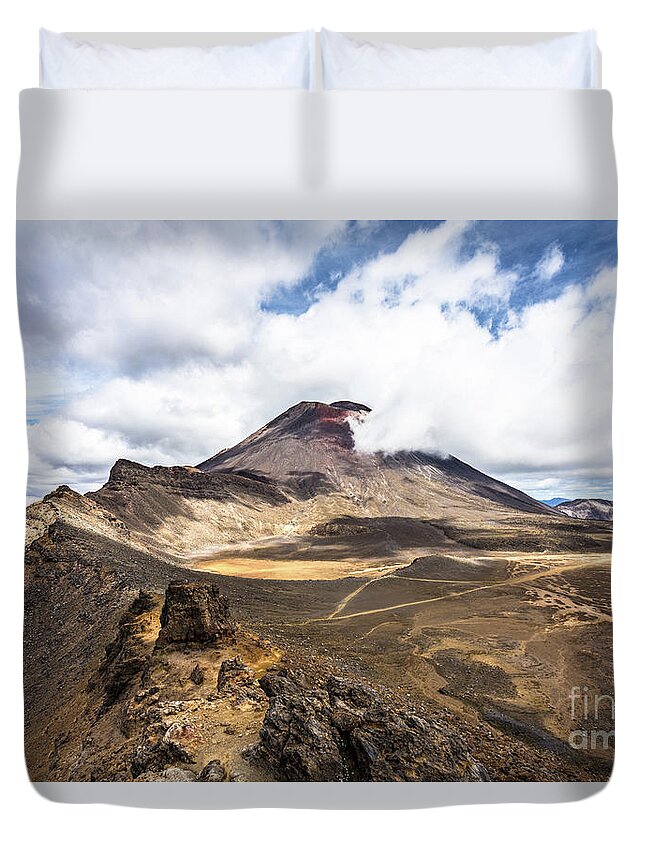 New Zealand Duvet Cover featuring the photograph Tongariro Alpine crossing in New Zealand #4 by Didier Marti