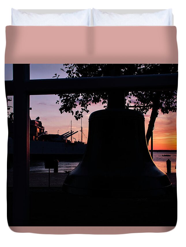 Ammunition Duvet Cover featuring the photograph USS Wisconsin BB64 #4 by Pete Federico
