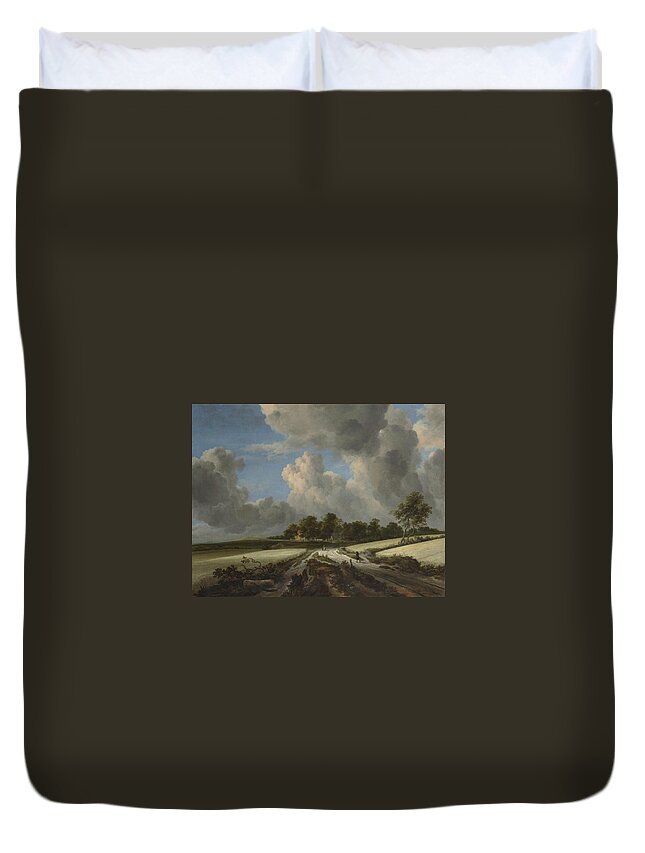 Wheat Fields Duvet Cover featuring the painting Wheat Fields #4 by MotionAge Designs