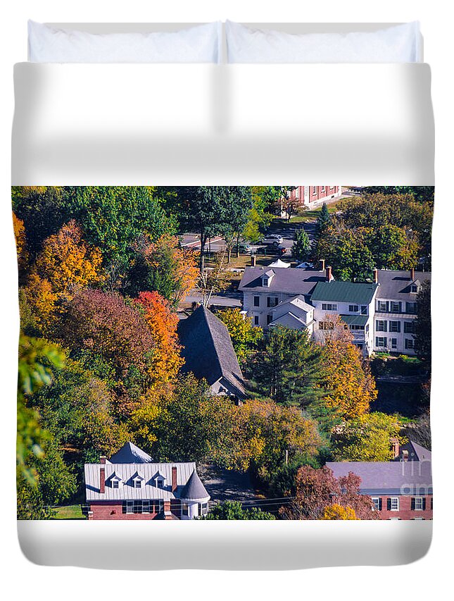 Woodstock Middle Bridge Duvet Cover featuring the photograph Woodstock Middle Bridge #2 by Scenic Vermont Photography