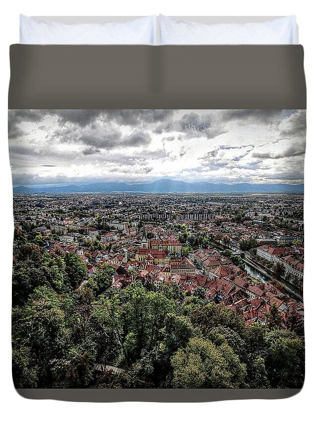 Ljubljana Slovenia Duvet Cover featuring the photograph Ljubljana Slovenia #41 by Paul James Bannerman