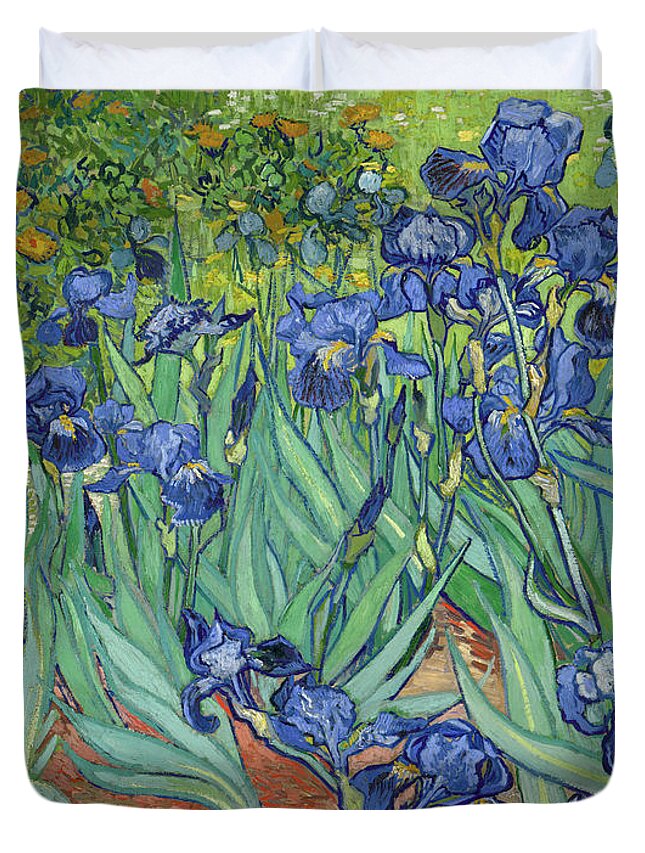 Irises Duvet Cover featuring the painting Irises #44 by Vincent van Gogh