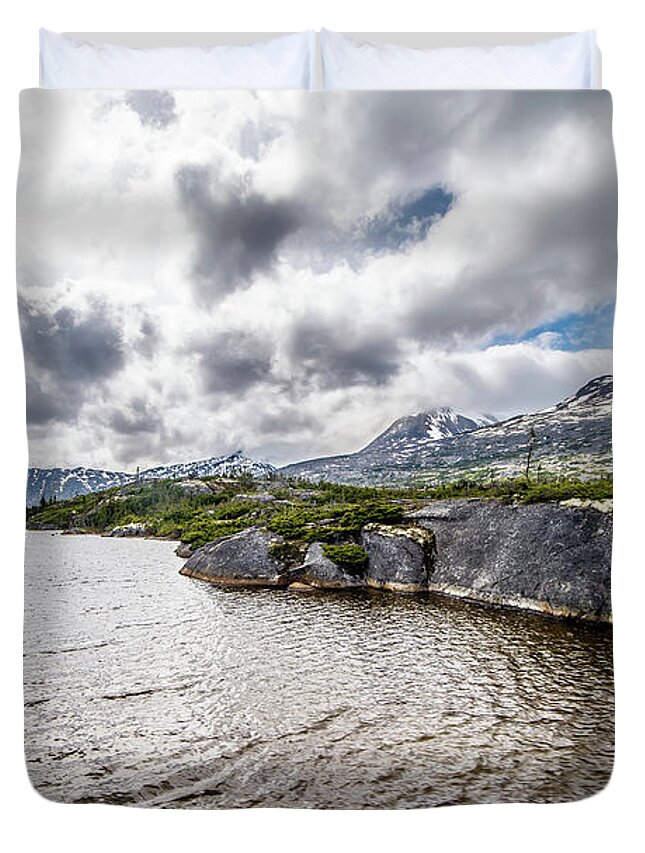 Mountain Duvet Cover featuring the photograph White Pass Mountains In British Columbia #46 by Alex Grichenko