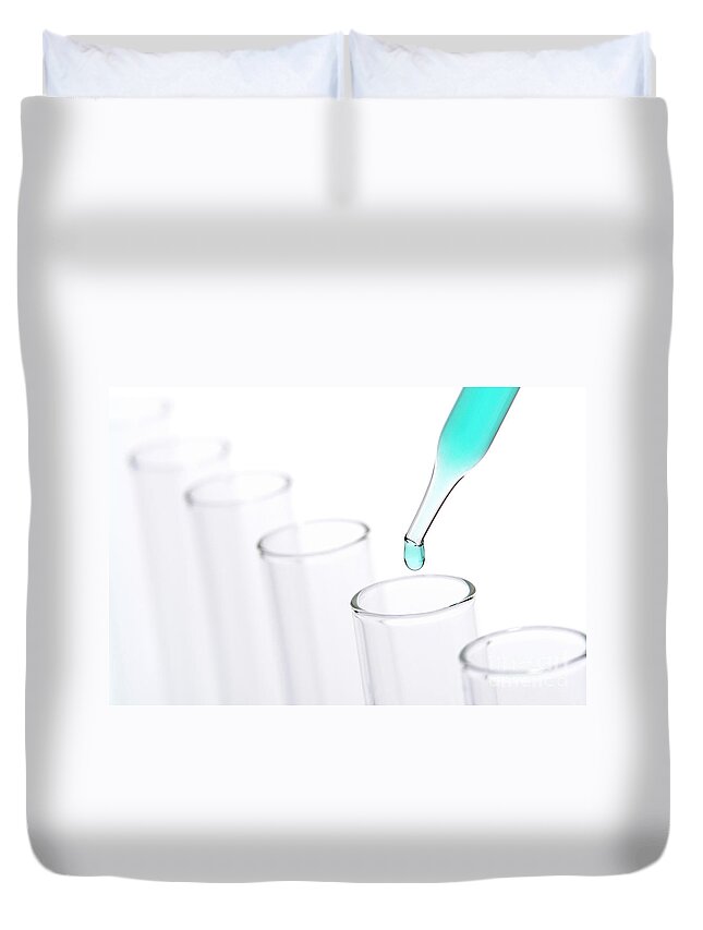 Chemical Duvet Cover featuring the photograph Laboratory Test Tubes in Science Research Lab #47 by Olivier Le Queinec