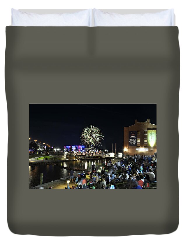 4th Of July Duvet Cover featuring the photograph 4th Of July 2017 Canalside Buffalo NY 04 by Michael Frank Jr