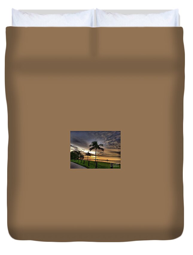 Nature Duvet Cover featuring the photograph 4th of July Sunset by Liz Grindstaff