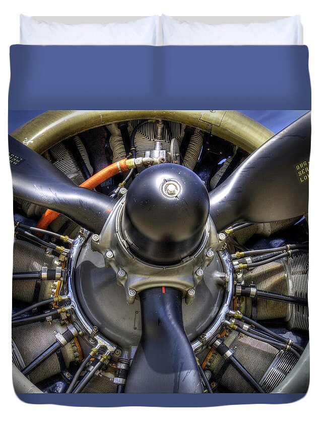 B-17 Bomber Duvet Cover featuring the photograph B-17 #3 by Joe Palermo