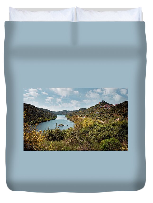 River Duvet Cover featuring the photograph Belver Landscape #5 by Carlos Caetano