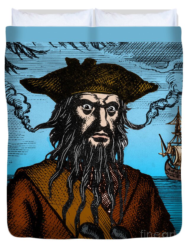 Blackbeard Edward Teach English Pirate Duvet Cover For Sale By