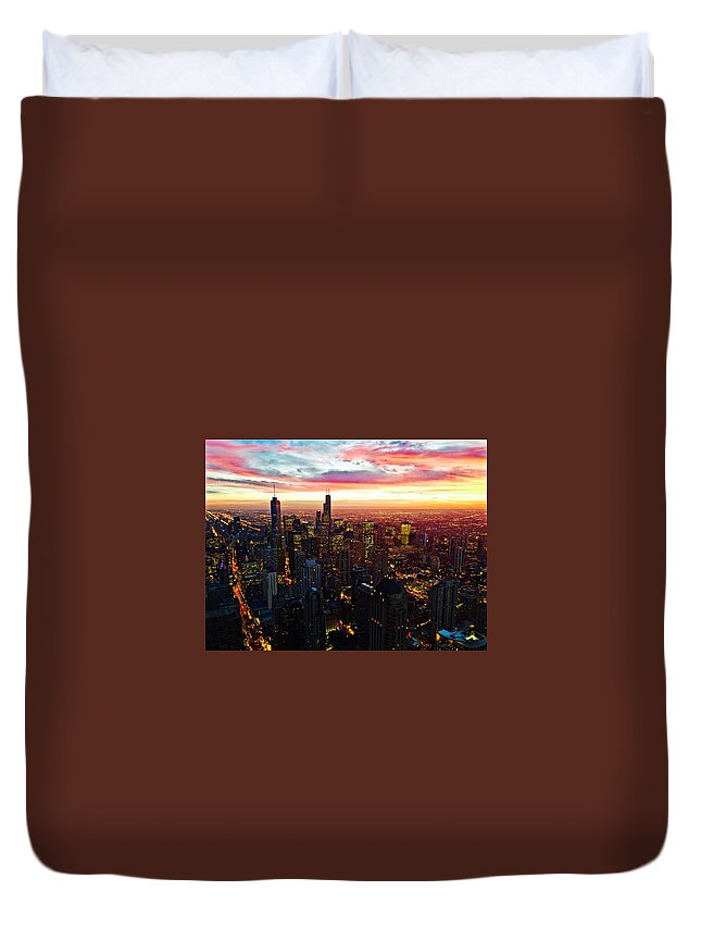 Chicago Duvet Cover featuring the digital art Chicago #5 by Maye Loeser