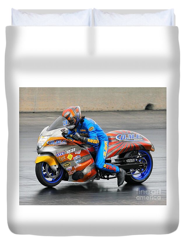 Motorcycle Duvet Cover featuring the photograph DME Terence Angela #5 by Jack Norton