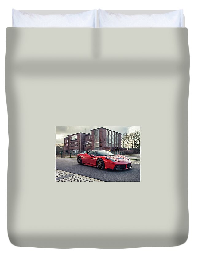 Ferrari 458 Italia Duvet Cover featuring the digital art Ferrari 458 Italia #5 by Maye Loeser