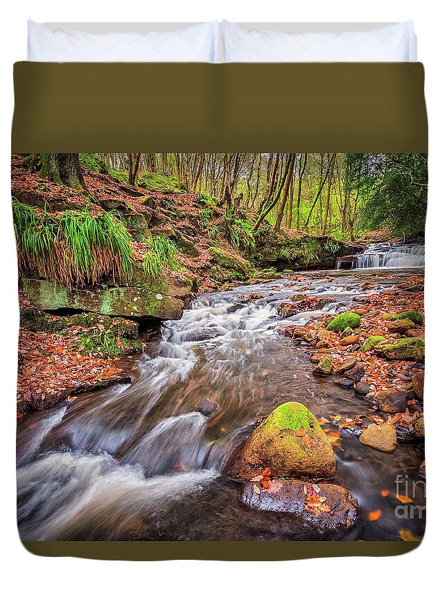 Waterfall Duvet Cover featuring the photograph Harden Beck #5 by Mariusz Talarek