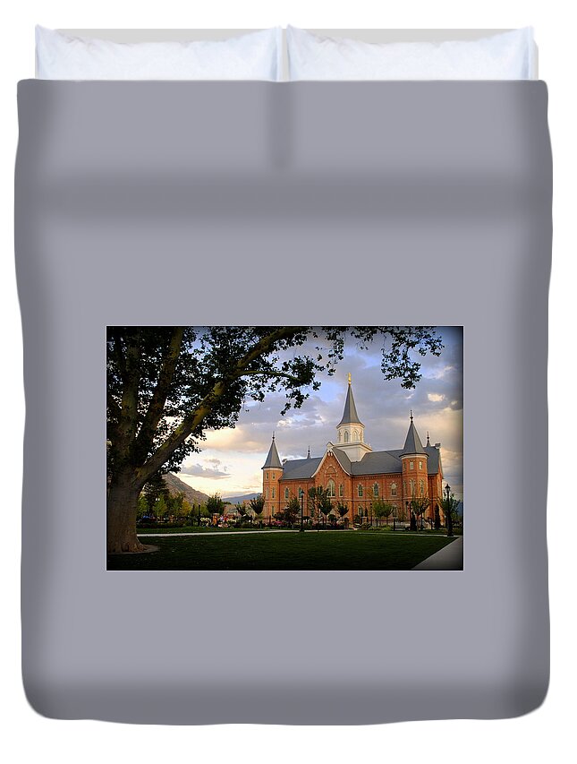 Lds Duvet Cover featuring the photograph Provo City Center LDS Temple #5 by Nathan Abbott