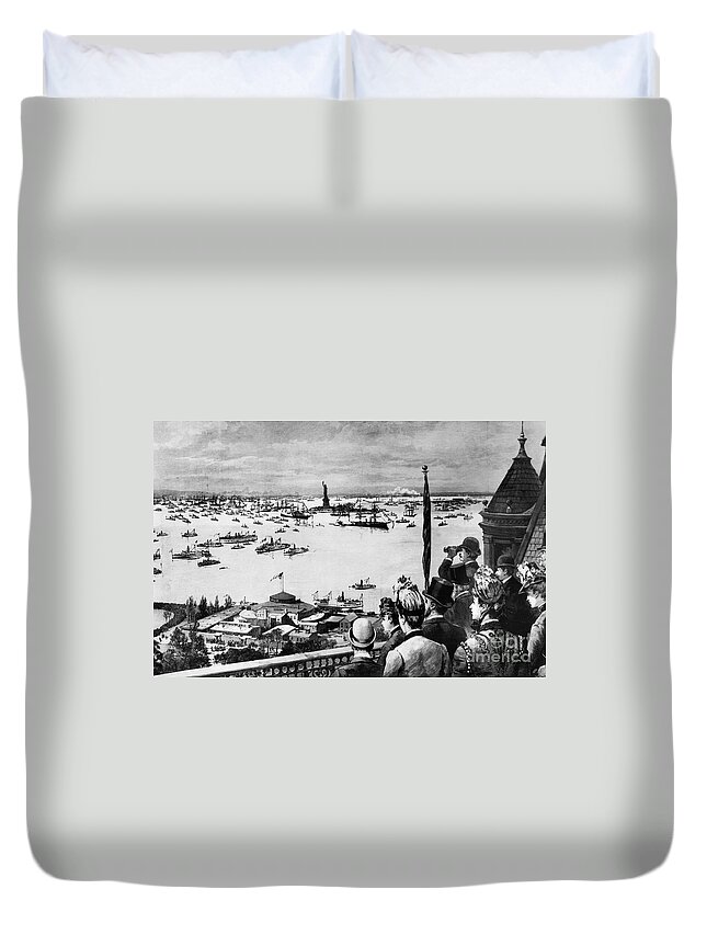 1886 Duvet Cover featuring the photograph Statue Of Liberty, 1886 #5 by Granger