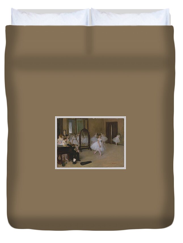 The Dancing Class Duvet Cover featuring the painting The Dancing Class #5 by MotionAge Designs