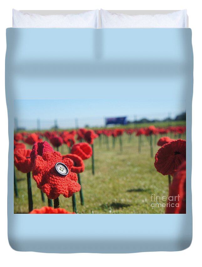 5000 Poppies Project Duvet Cover featuring the photograph 5000 Poppies by Therese Alcorn