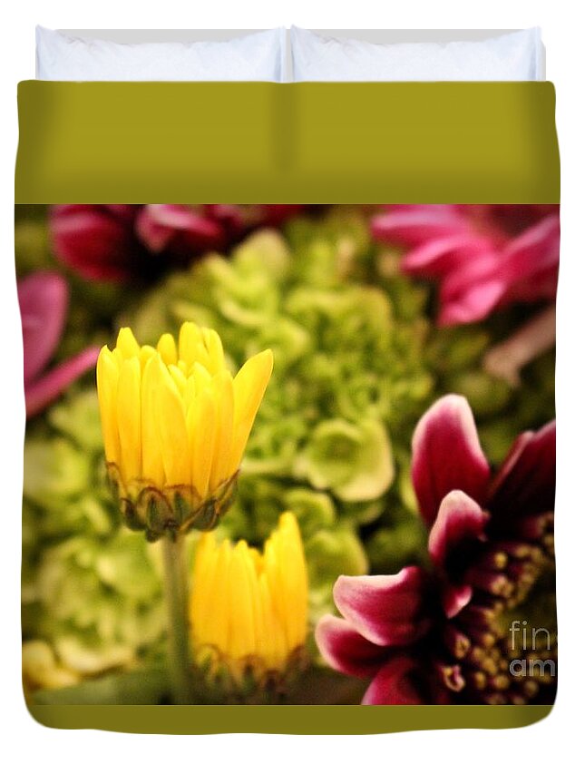 Yellow Duvet Cover featuring the photograph Flowers #52 by Deena Withycombe