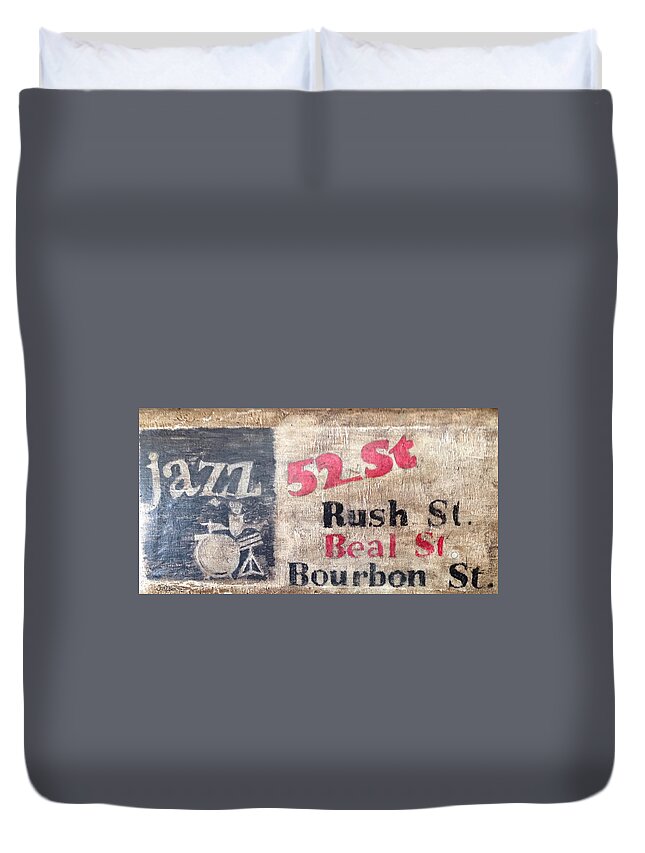 Photograph Duvet Cover featuring the photograph 52nd St Jazz by GH FiLben