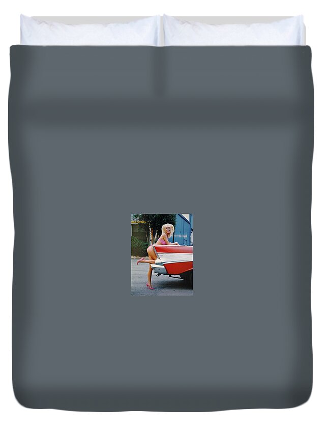  Duvet Cover featuring the photograph 57 Chevy by Stephanie Piaquadio