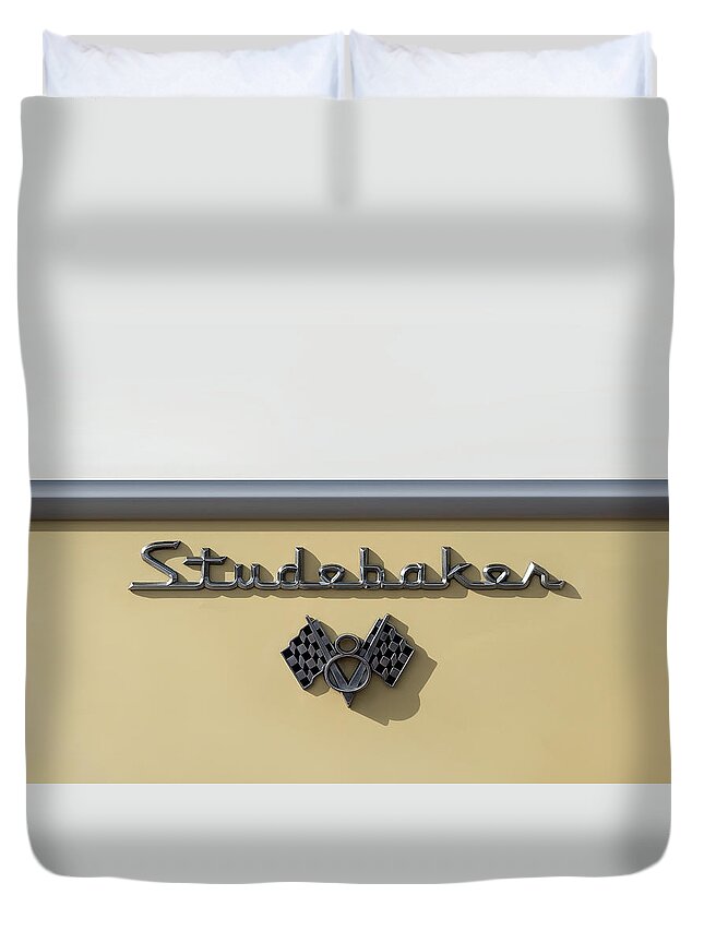 Studebaker Duvet Cover featuring the digital art 57 Studebaker by Douglas Pittman