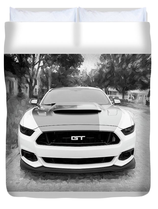2017 Ford Mustang Duvet Cover featuring the photograph 2017 Ford GT Mustang 5.0 #6 by Rich Franco