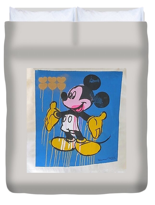 Mickey Mouse Duvet Cover featuring the photograph 6 Hearts Mickey Mouse  by Rob Hans