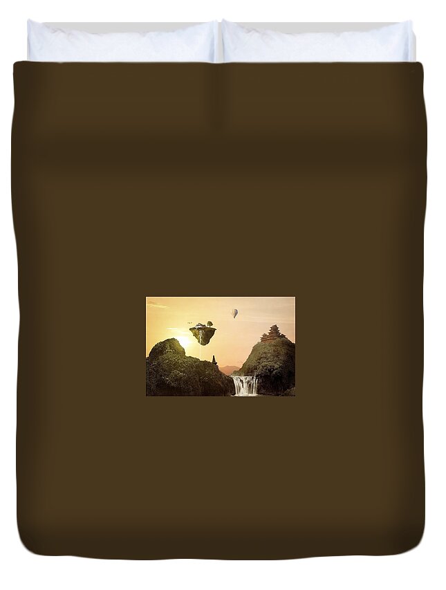 Island Duvet Cover featuring the digital art Island #6 by Super Lovely