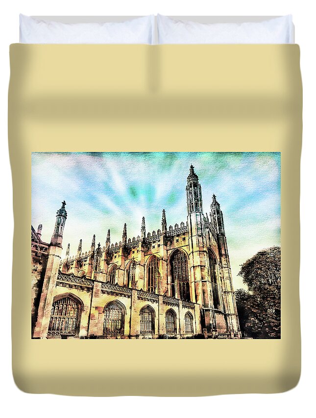 Anglican Duvet Cover featuring the photograph Kings College Cambridge #6 by Tom Gowanlock