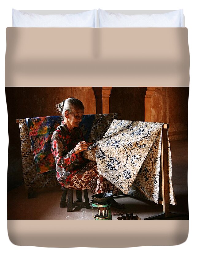 Making Traditional Batik Duvet Cover For Sale By Rahmat Nugroho