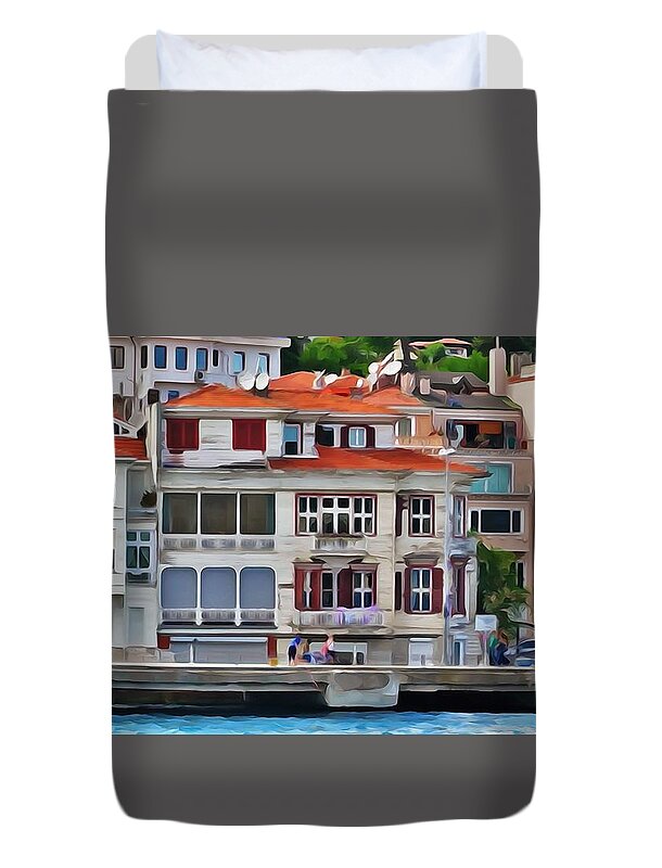 Bosphorus Duvet Cover featuring the photograph On the Bosphorus #6 by Lisa Dunn