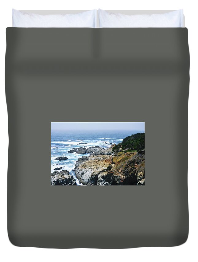 Landscape Duvet Cover featuring the photograph On The Rocks #6 by Marian Jenkins