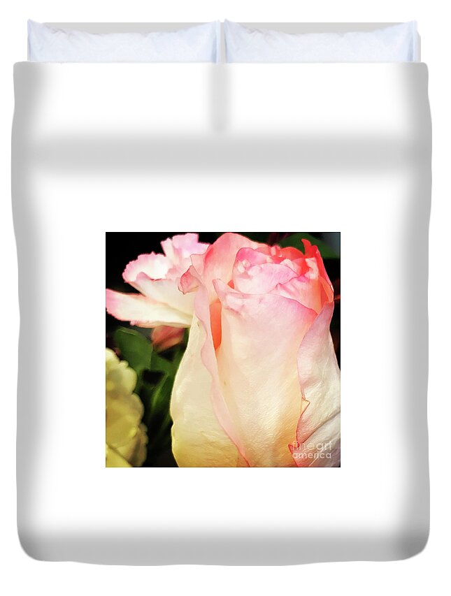 Pink Duvet Cover featuring the photograph Rose by Deena Withycombe