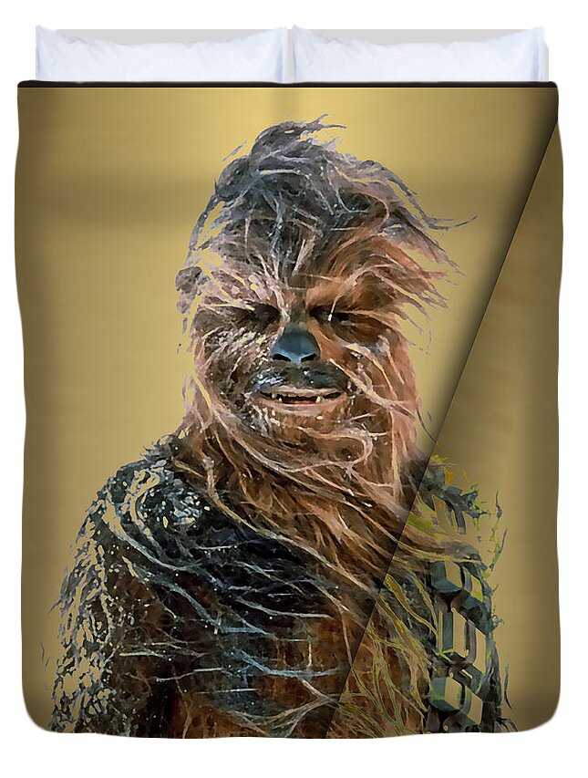 Chewbacca Duvet Cover featuring the mixed media Star Wars Chewbacca Collection #6 by Marvin Blaine