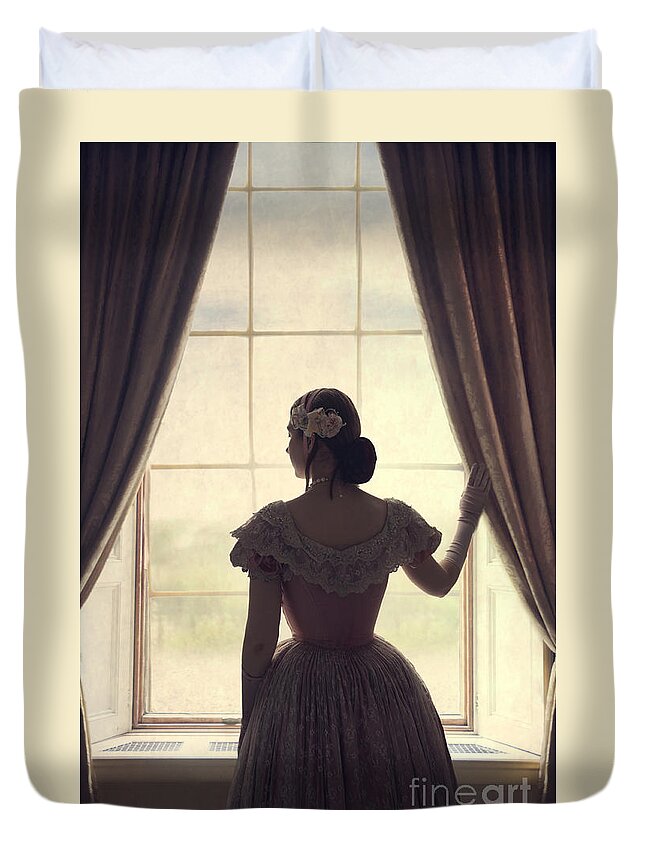 Victorian Woman At The Window Duvet Cover For Sale By Lee Avison