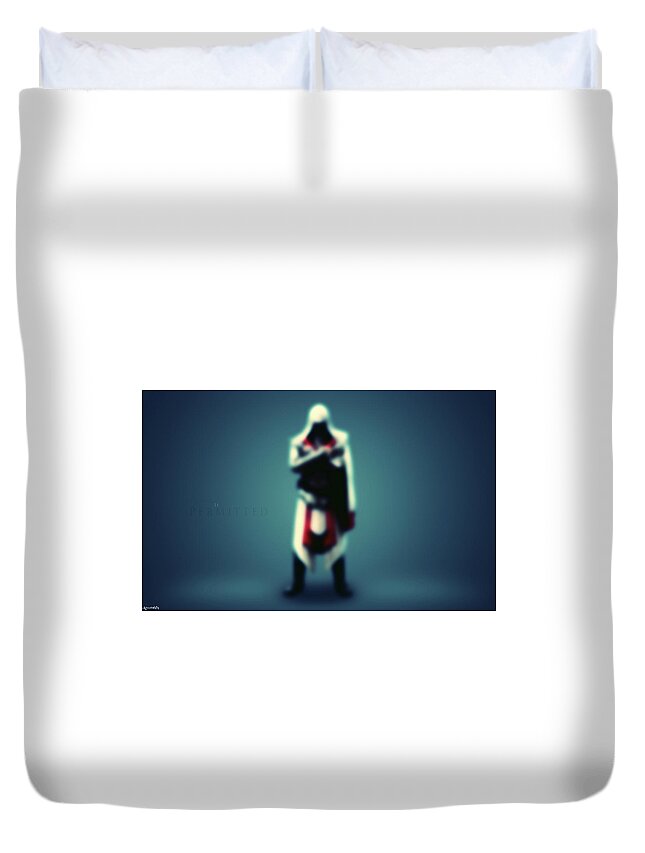 Video Game Duvet Cover featuring the digital art Video Game #6 by Super Lovely