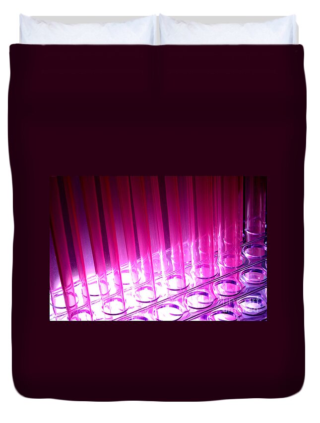 Chemical Duvet Cover featuring the photograph Test Tubes in Science Research Lab #61 by Olivier Le Queinec