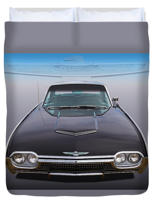 Car Duvet Cover featuring the photograph 63 Tbird by Keith Hawley