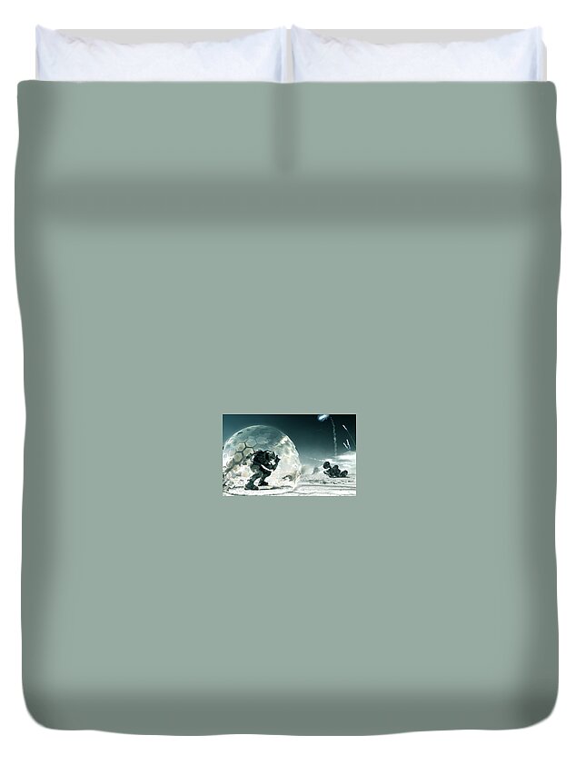 Halo Duvet Cover featuring the digital art Halo #7 by Maye Loeser