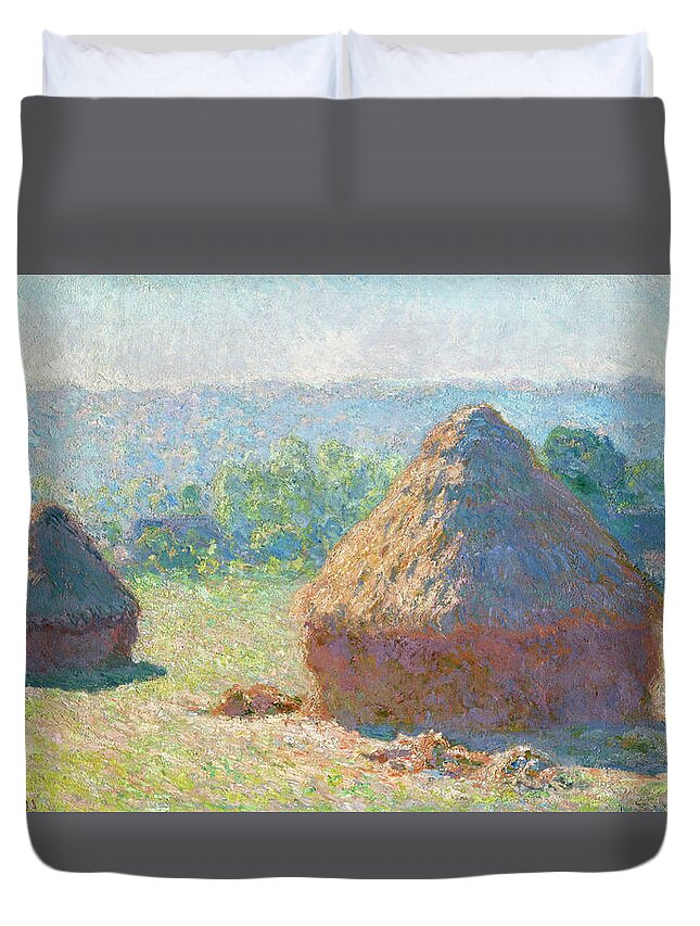 Haystacks End Of Summer Duvet Cover For Sale By Claude Monet