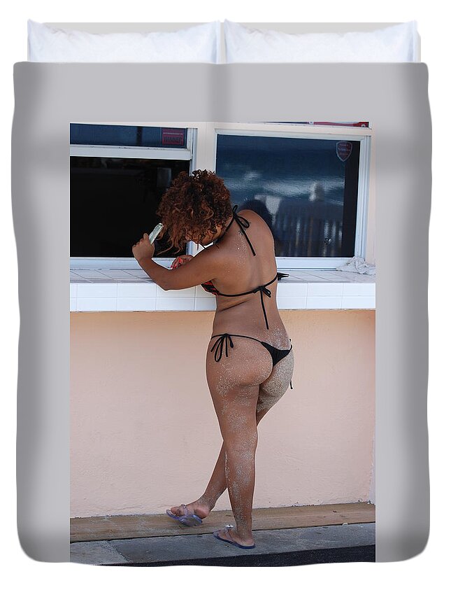 Portriat Duvet Cover featuring the photograph L W Thong #7 by Rob Hans