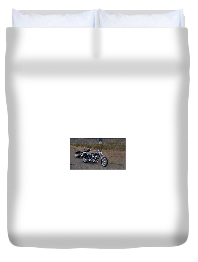 Motorcycle Duvet Cover featuring the digital art Motorcycle #7 by Super Lovely